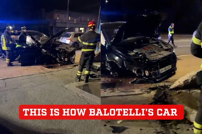 Mario Balotelli walks away unhurt after freak Audi Q8 crash
