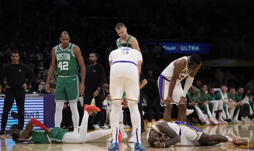 Followers accuse LeBron James of kneeing Jaylen Brown in Lakers loss to Celtics