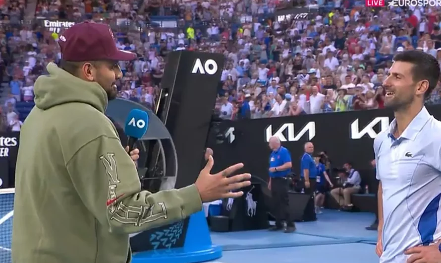 Kyrgios interviews Djokovic with one mic and will get it incorrect