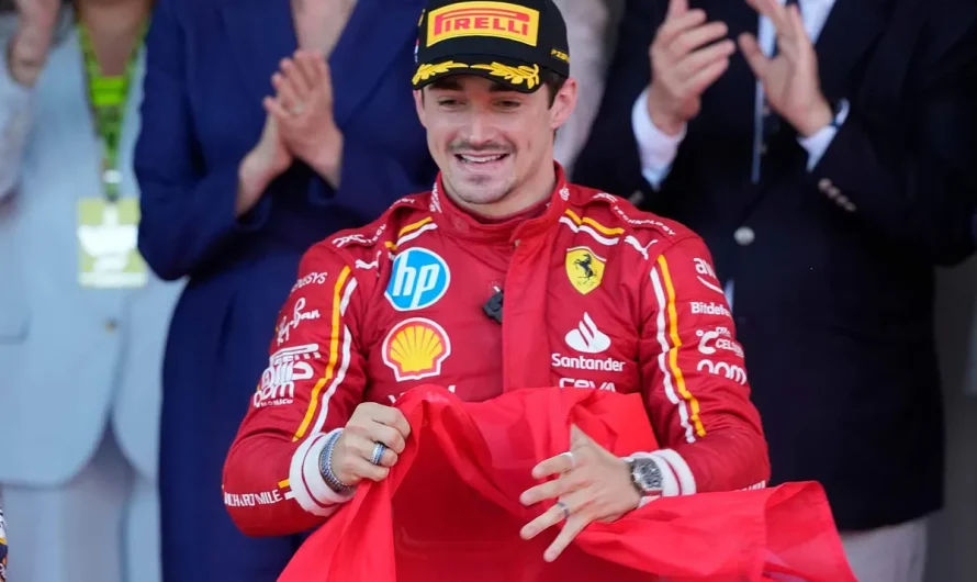 Charles Leclerc seen casually biking dwelling in his Ferrari uniform after legendary Monaco GP triumph